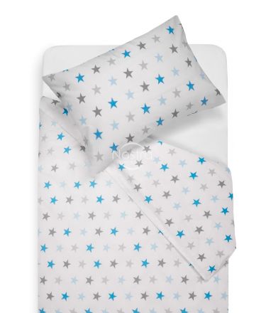 Bērnu katūna gultas veļa STARS 10-0052-L.GREY/L.BLUE
