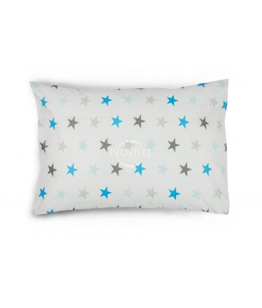 Bērnu katūna gultas veļa STARS 10-0052-L.GREY/L.BLUE 100x145, 40x60, 107x150 cm