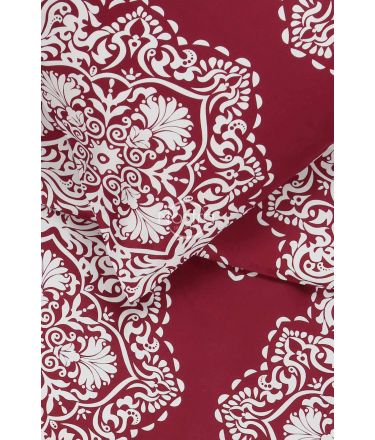 PREMIUM mako satīna gultas veļa CALI 40-1174-WINE RED 220x240, 50x70 cm