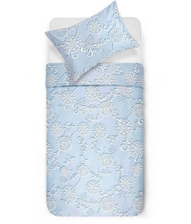 PREMIUM mako satīna gultas veļa COLETTE 20-0034-POWDER BLUE 140x200, 70x70 cm