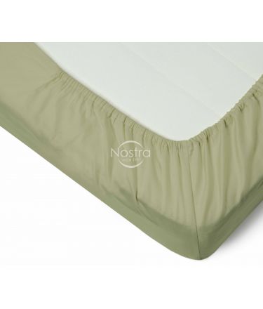 Fitted sateen sheets 00-0188-PALE OLIVE 180x200 cm