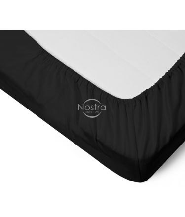 Fitted sateen sheets 00-0055-BLACK 160x200 cm