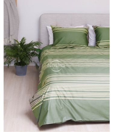 PREMIUM mako satīna gultas veļa CADENCE 30-0683-MOSS GREEN 220x240, 50x70 cm