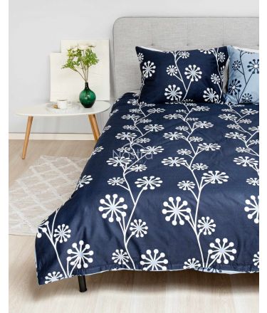Sateen bedding set ADANA 20-1618-BLUE NAVY 200x220, 70x70 cm