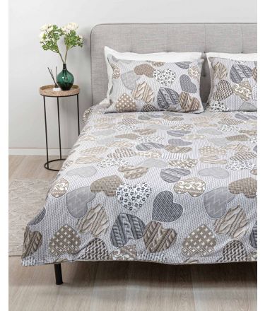 Flannel bedding set BAILEY 40-1439-GREY 200x220, 50x70 cm