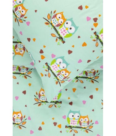 Детское постельное белье OWLS IN LOVE 10-0428-MINT 140x200, 50x70 cm
