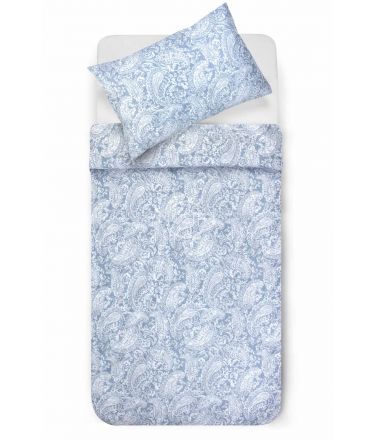 PREMIUM mako satīna gultas veļa CLAIRE 40-1422-FOREVER BLUE 140x200, 70x70 cm