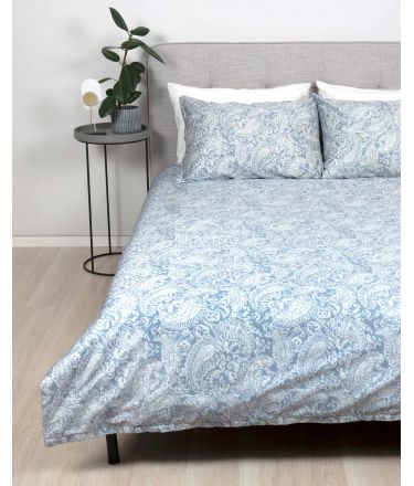 PREMIUM mako satīna gultas veļa CLAIRE 40-1422-FOREVER BLUE 140x200, 50x70 cm