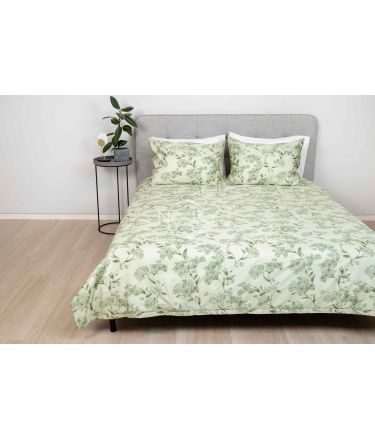 PREMIUM mako satīna gultas veļa CAROLINA 20-1730-GREEN 200x220, 50x70 cm