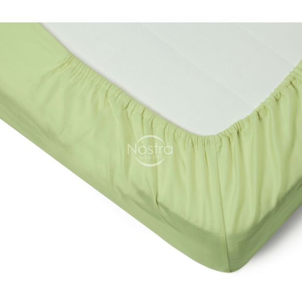 Fitted sateen sheets 00-0017-SHADOW LIME 180x200 cm