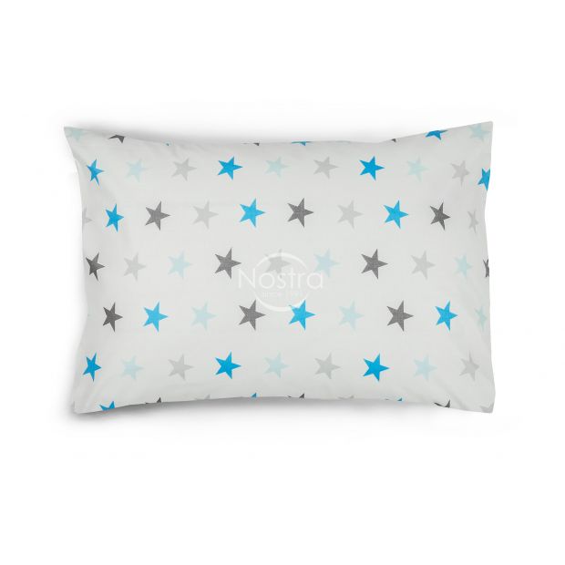 Bērnu katūna gultas veļa STARS 10-0052-L.GREY/L.BLUE 100x145, 40x60, 107x150 cm