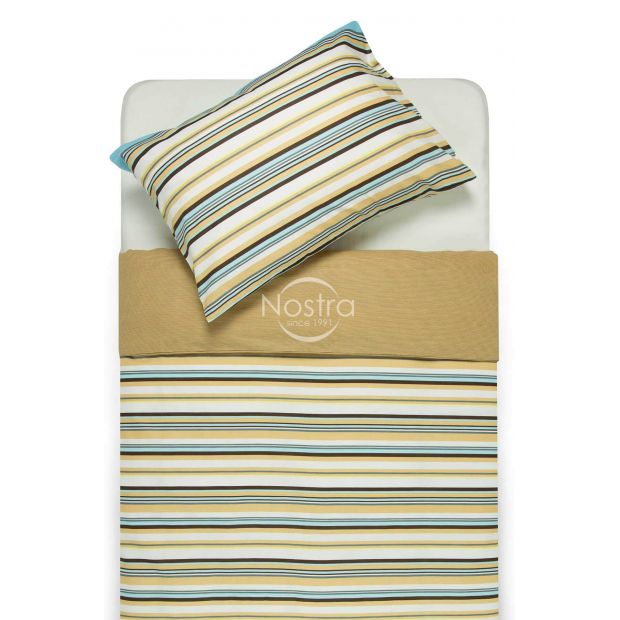 Cotton bedding set DAKOTA 30-0249-BLUE BROWN