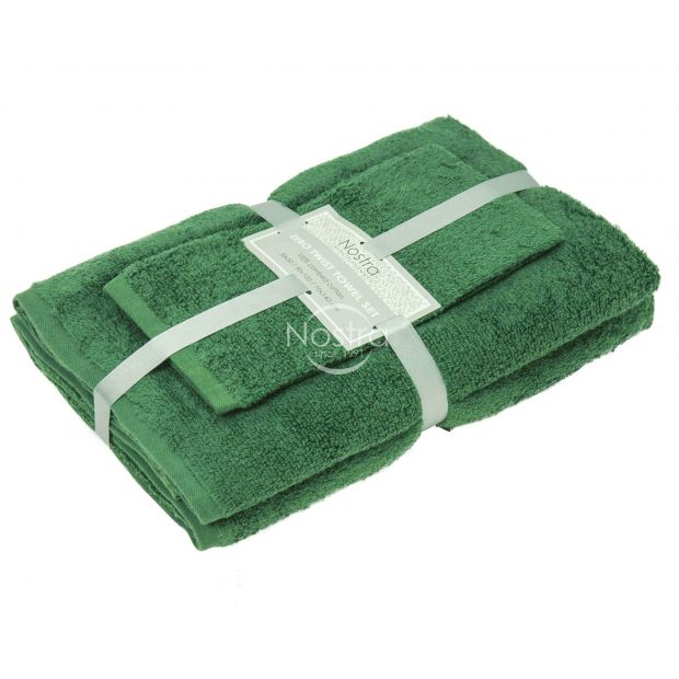 3 piece towel set 380 ZERO TWIST 380 ZT-PINE GREEN 30x50, 50x100, 70x140 cm