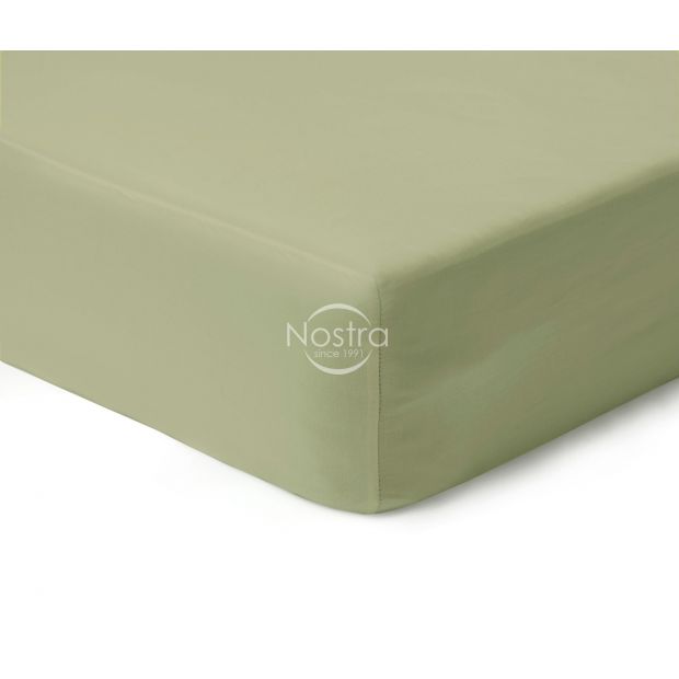 Fitted sateen sheets 00-0188-PALE OLIVE 180x200 cm