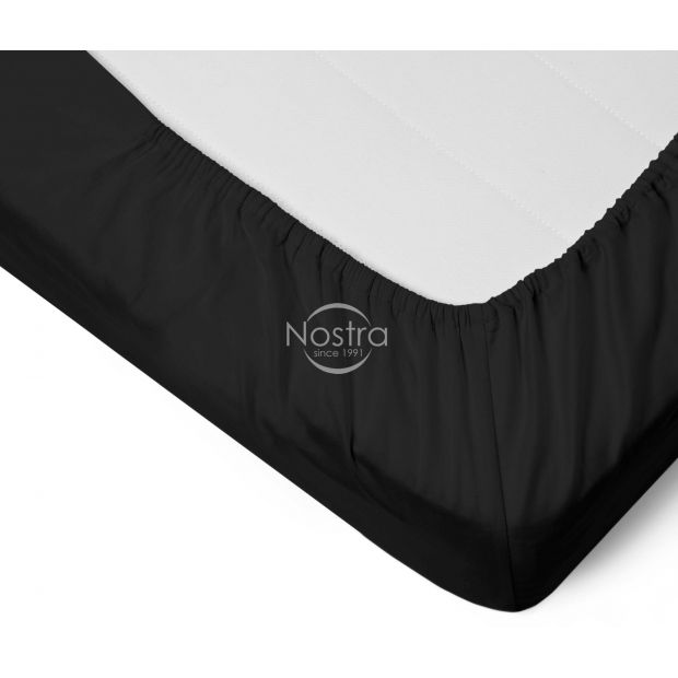 Fitted sateen sheets 00-0055-BLACK 90x200 cm