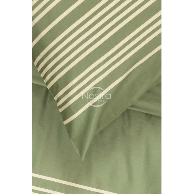 PREMIUM mako satīna gultas veļa CADENCE 30-0683-MOSS GREEN 140x200, 50x70 cm
