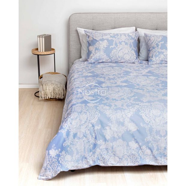 PREMIUM mako satīna gultas veļa CECILIA 40-0876-FOREVER BLUE 140x200, 50x70 cm