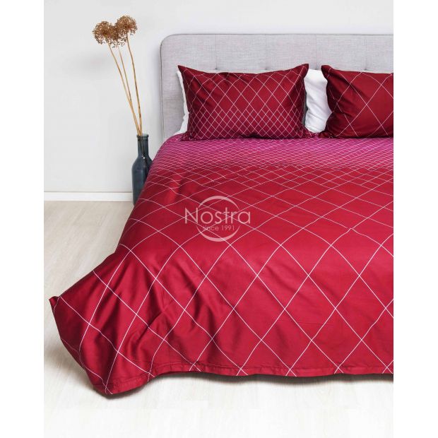 PREMIUM mako satīna gultas veļa CLARISSA 30-0686-WINE RED 140x200, 50x70 cm
