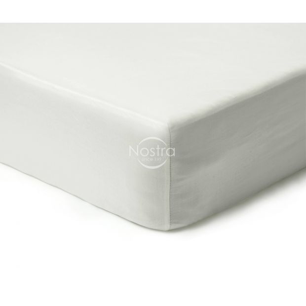 Атласная простыня на резинке 00-0001-OFF WHITE 90x200 cm