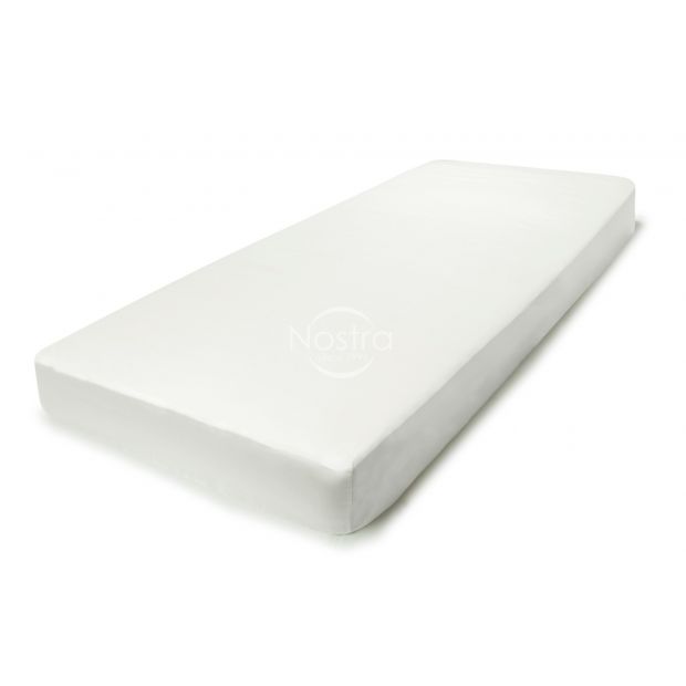 Атласная простыня на резинке 00-0001-OFF WHITE 90x200 cm
