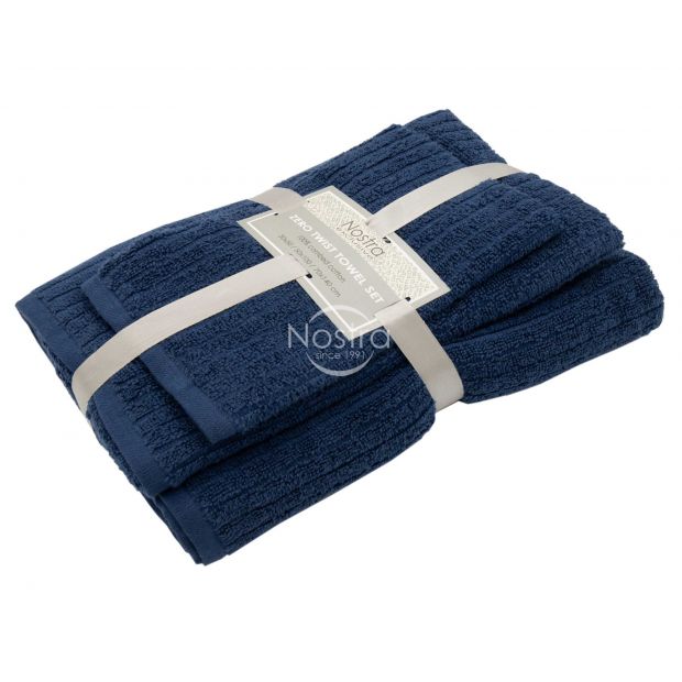 3 piece towel set 380 ZERO TWIST T0182-DENIM BLUE 30x50, 50x100, 70x140cm
