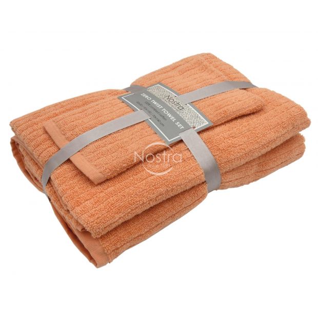 3 piece towel set 380 ZERO TWIST T0182-MELON 30x50, 50x100, 70x140cm