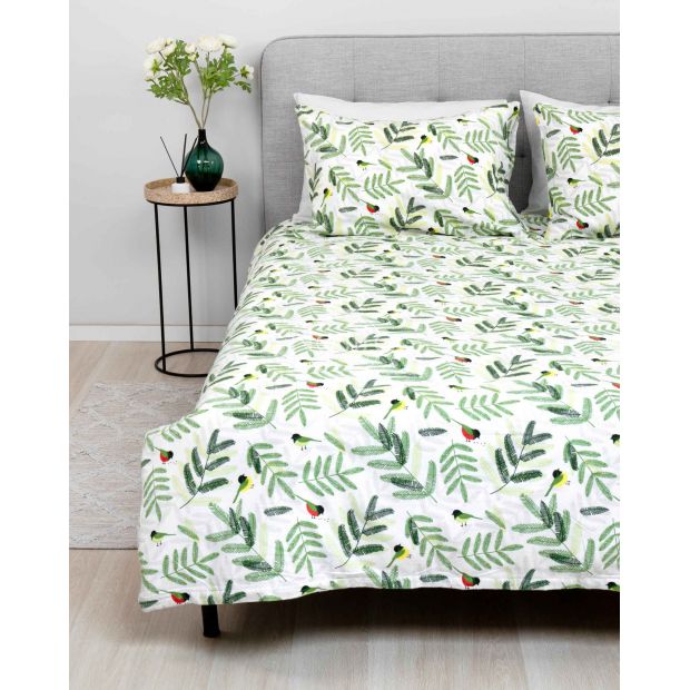 Фланелевое постельное бельё BROOKS 40-1434-GREEN 200x220, 70x70 cm