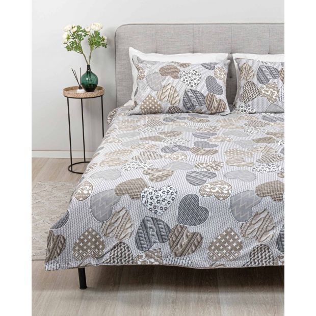 Flannel bedding set BAILEY 40-1439-GREY 200x220, 50x70 cm