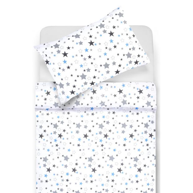Bērnu katūna gultas veļa STARRY SKY 10-0475-WHITE BLUE