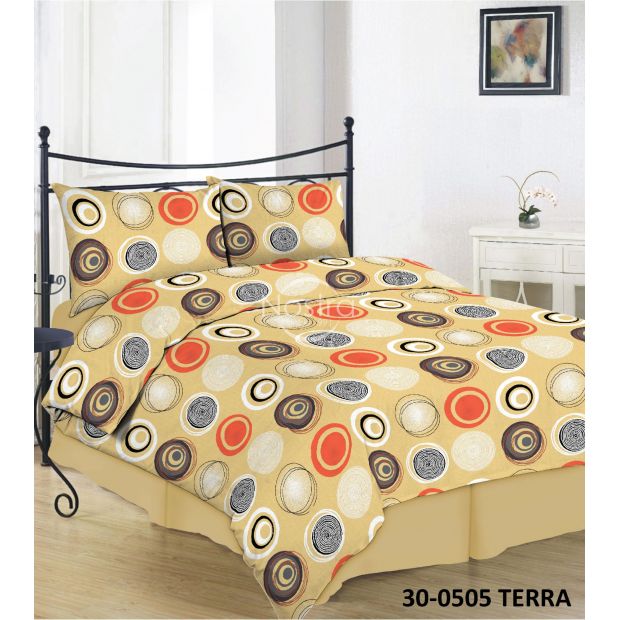 Kokvilnas gultas veļa DARLA 30-0505-TERRA 200x220, 50x70 cm