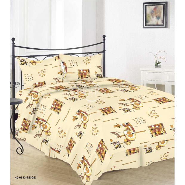 Kokvilnas gultas veļa DAYLA 40-0613-BEIGE 200x220, 50x70 cm