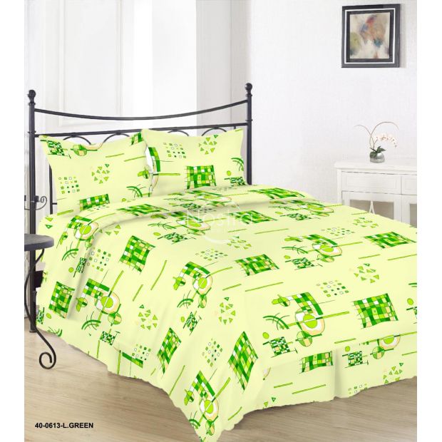 Kokvilnas gultas veļa DAYLA 40-0613-LIGHT GREEN 200x220, 50x70 cm