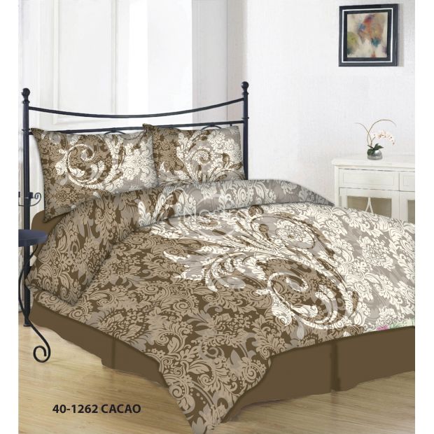 Cotton bedding set DELAINEY 40-1262-BROWN