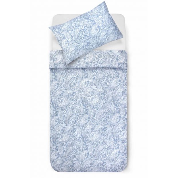 PREMIUM mako satīna gultas veļa CLAIRE 40-1422-FOREVER BLUE