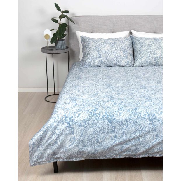 PREMIUM mako satīna gultas veļa CLAIRE 40-1422-FOREVER BLUE 200x220, 50x70 cm