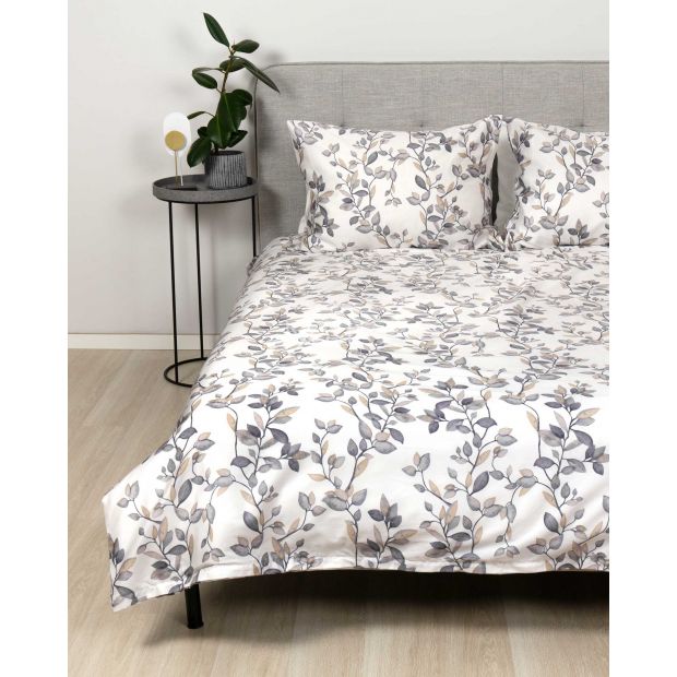 PREMIUM mako satīna gultas veļa COLE 40-1423-WHITE 140x200, 50x70 cm