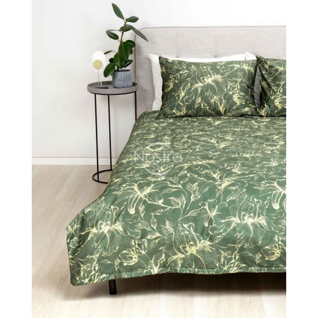 PREMIUM mako satīna gultas veļa COOPER 20-1732-GREEN 140x200, 70x70 cm