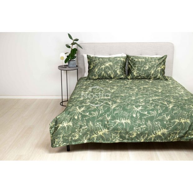 PREMIUM mako satīna gultas veļa COOPER 20-1732-GREEN 140x200, 50x70 cm