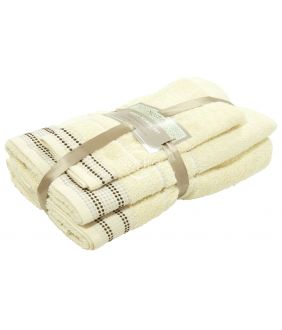 3 pieces towel set T0044 T0044-VANILLA