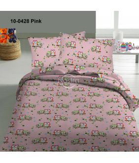 Bērnu katūna gultas veļa OWLS IN LOVE 10-0428-PINK