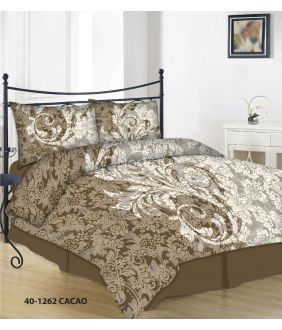 Cotton bedding set DELAINEY 40-1262-BROWN