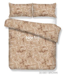 Polycotton bedding set GEOMETRY 30-0851-BROWN 30-0851-BROWN
