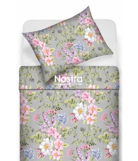 Polycotton bedding set FLOWERS 20-1830-LIGHT GREY 20-1830-LIGHT GREY