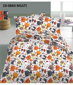 Children bedding set CATS WITH BIG HEADS 10-0664-MULTI