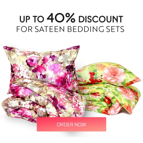 Up to 40% discount for sateen bedding sets / mobile