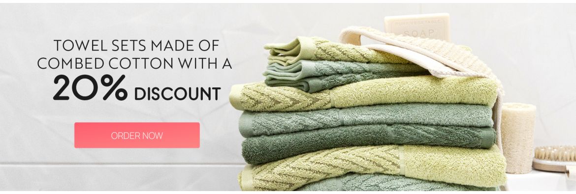 Towel sets made of combed cotton with a 20% discount / desktop