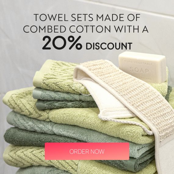 Towel sets made of combed cotton with a 20% discount / mobile