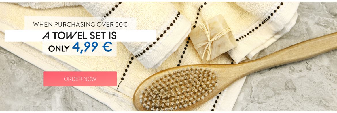 When purchasing over 50 EUR, a towel set is only 4.99 EUR / desktop